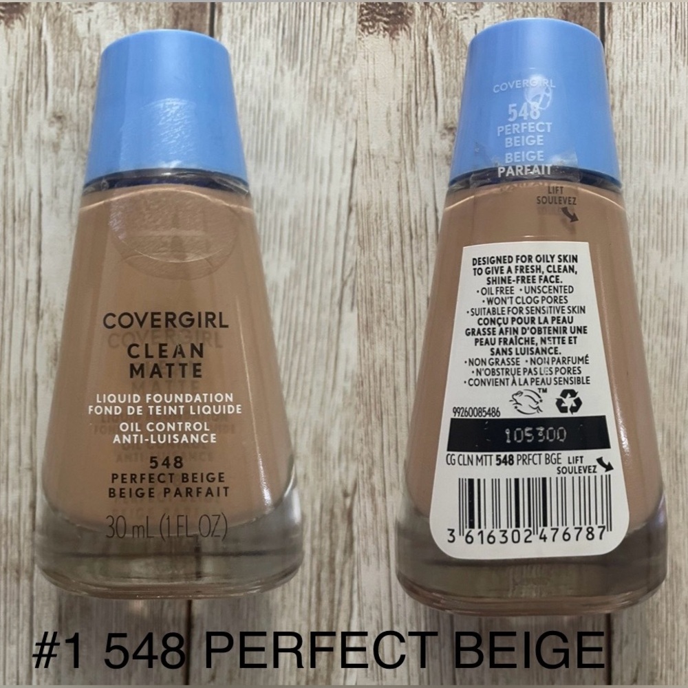 COVERGIRL Clean Matte Oil Control Liquid Foundation 548 Perfect Beige 1 fl oz - Picture 7 of 10